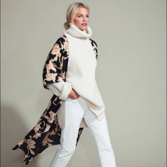 NWT Maison du Soir Selene Floral Robe- Gold Multi - Picture 2 of 6